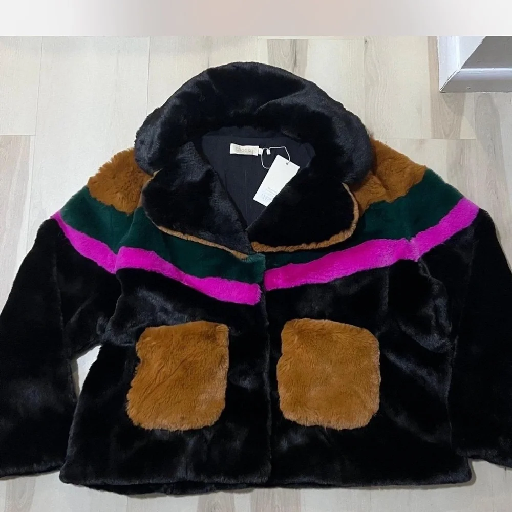 Unique Faux Fur Jacket Purchased @ Anthropologie - Picture 1 of 5